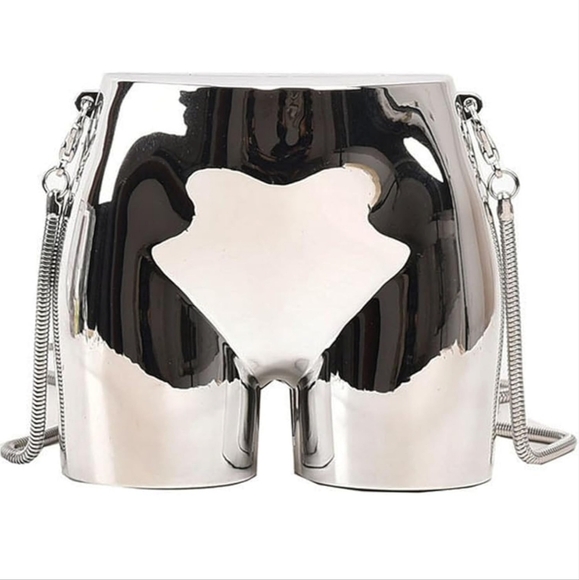 Silver Metallic Butt Purse New - Picture 2 of 6